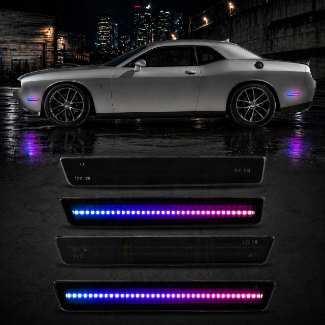 Lighting Trendz 2015-2024 Dodge Challenger Pre-Built Flow Series LED Side Markers main image